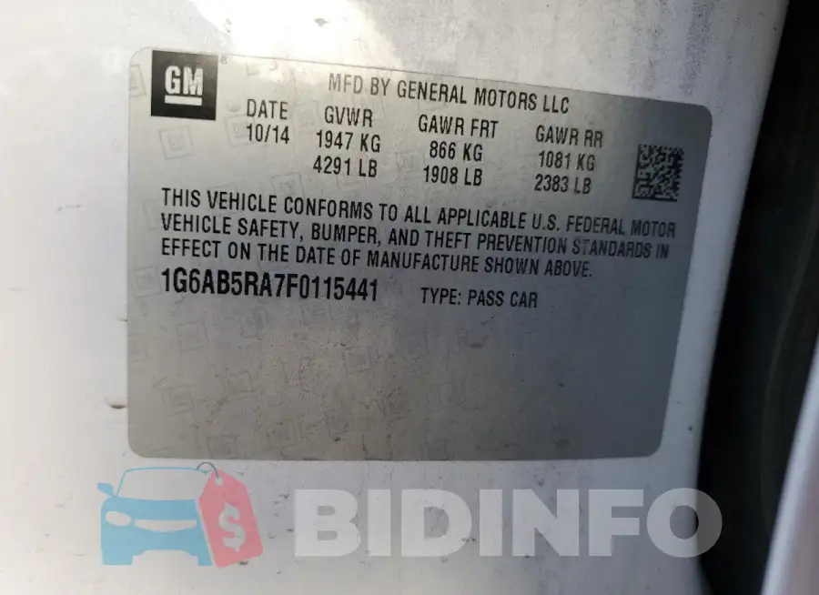 1G6AB5RA7F0115441 Photo# 12