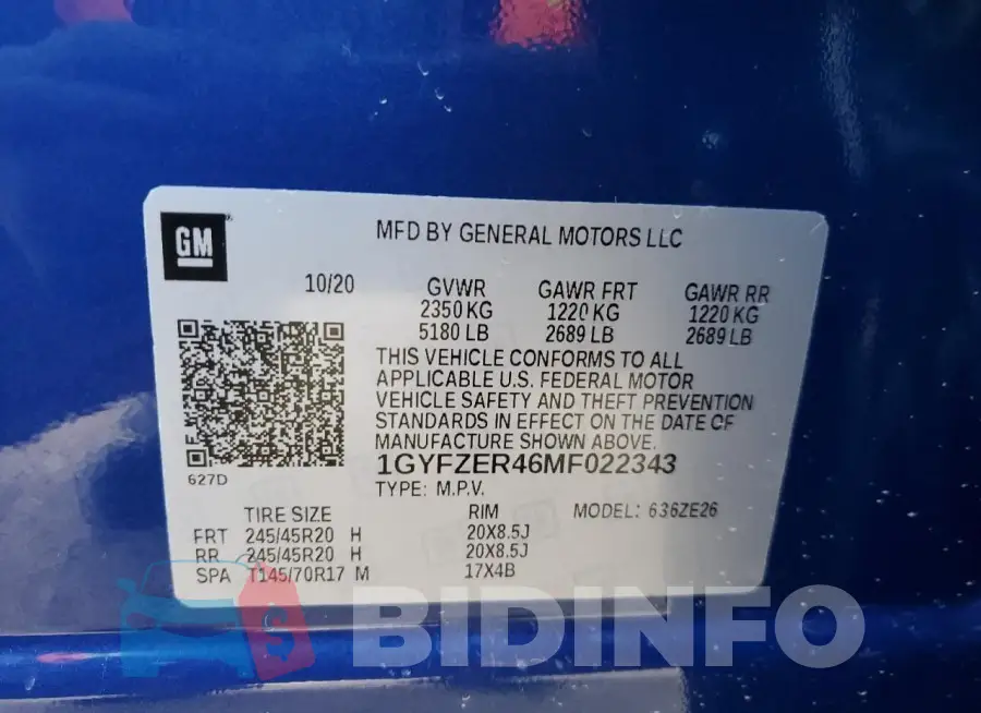1GYFZER46MF022343 Photo# 12