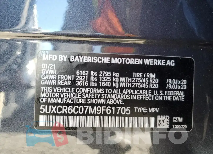 5UXCR6C07M9F61705 Photo# 13