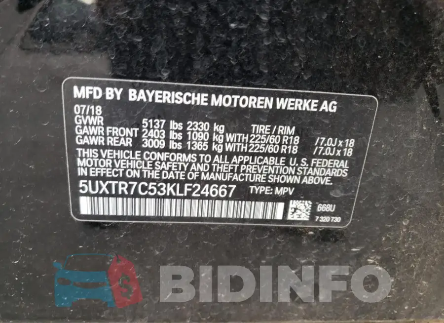 5UXTR7C53KLF24667 Photo# 13