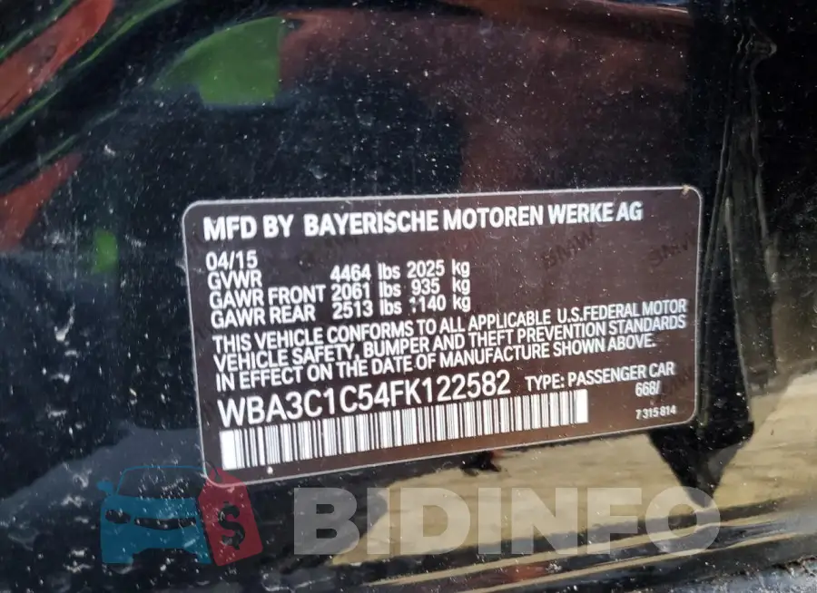 WBA3C1C54FK122582 Photo# 12