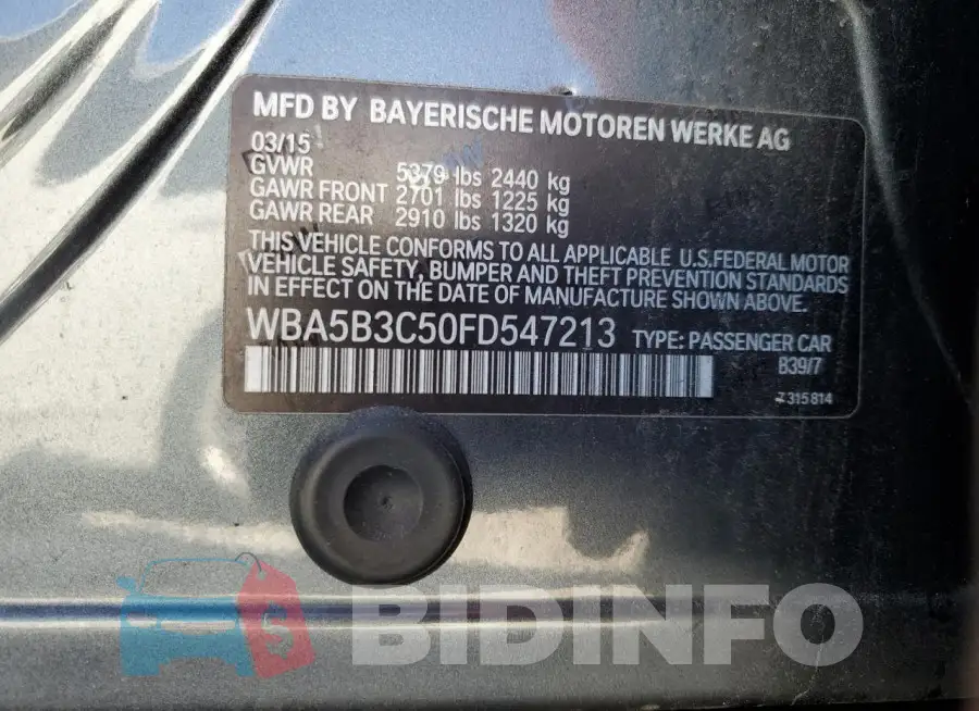 WBA5B3C50FD547213 Photo# 12