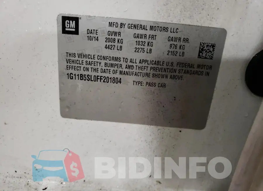 1G11B5SL0FF201804 Photo# 12