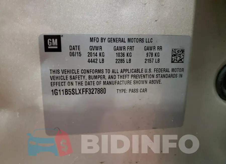 1G11B5SLXFF327880 Photo# 12