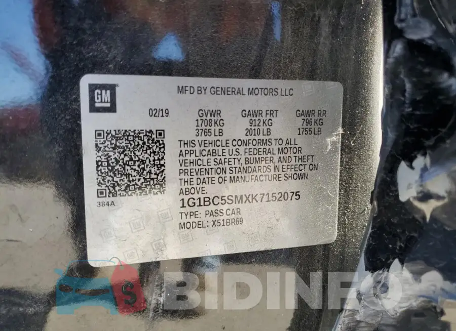 1G1BC5SMXK7152075 Photo# 12