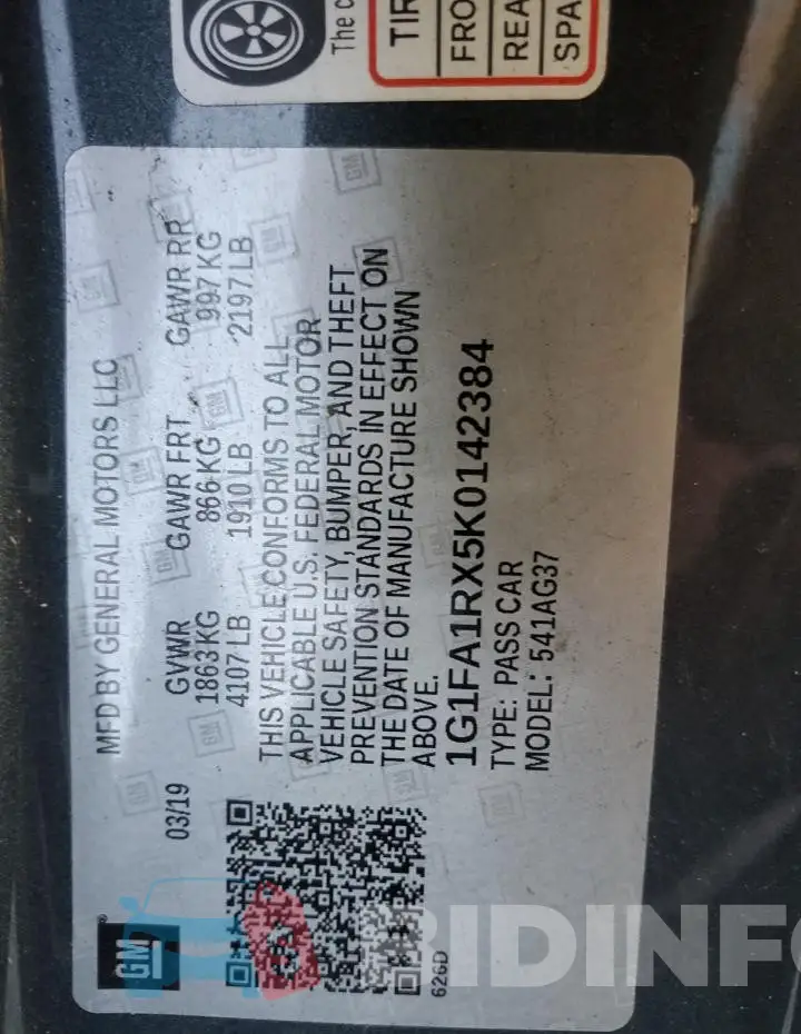 1G1FA1RX5K0142384 Photo# 12