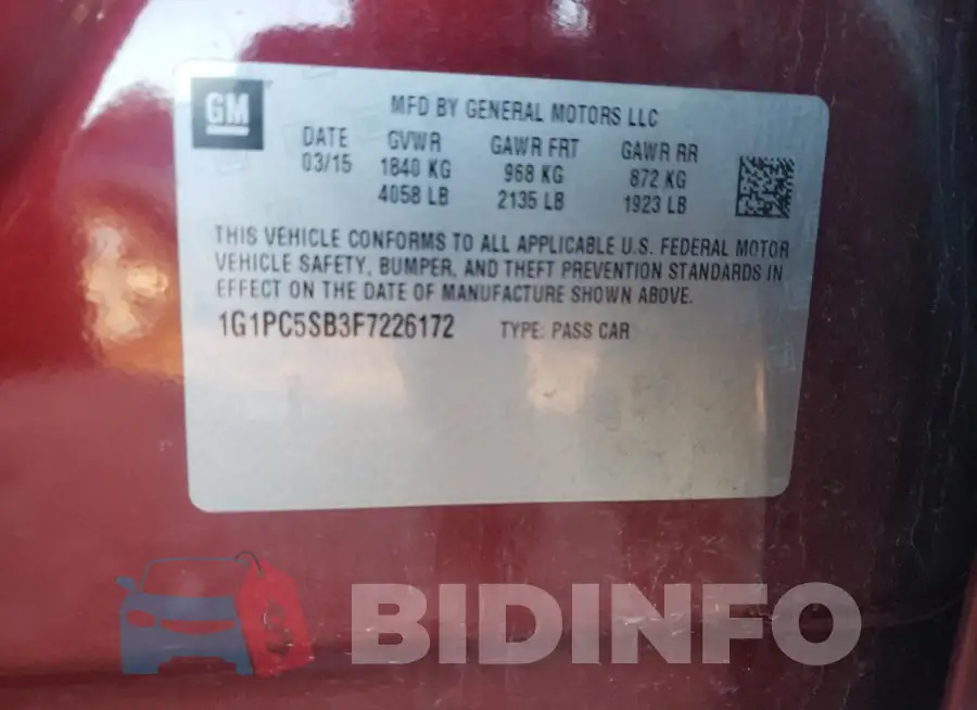 1G1PC5SB3F7226172 Photo# 12