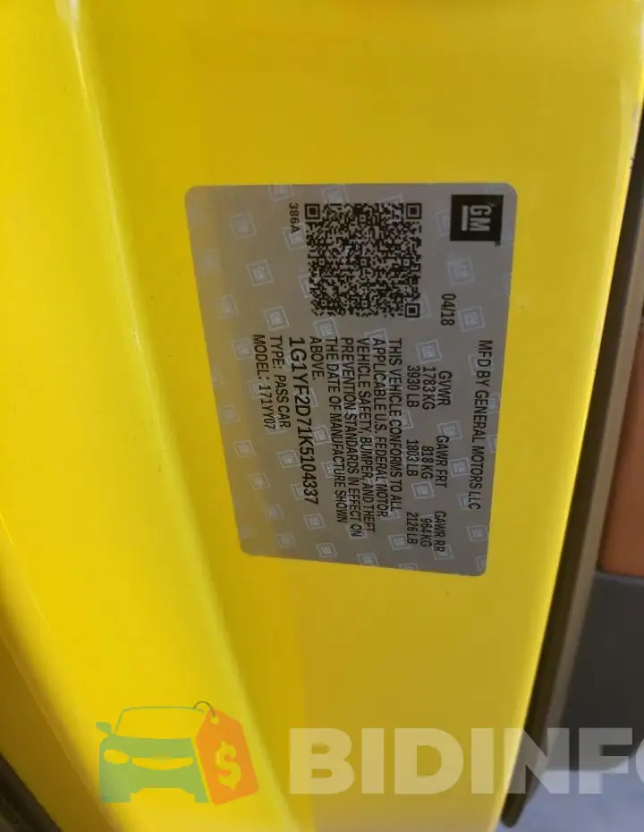 1G1YF2D71K5104337 Photo# 13
