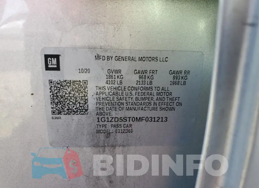 1G1ZD5ST0MF031213 Photo# 13
