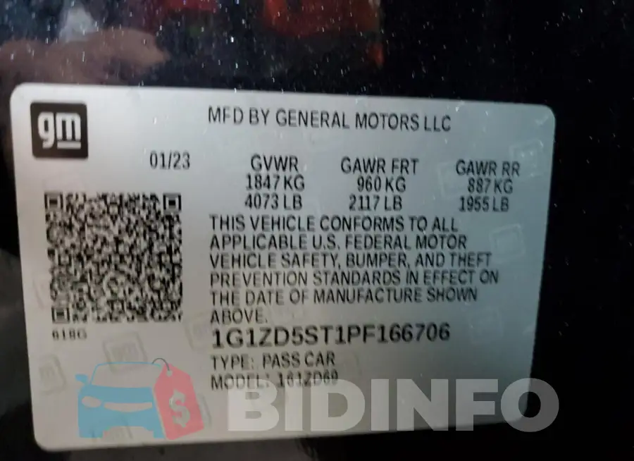 1G1ZD5ST1PF166706 Photo# 12