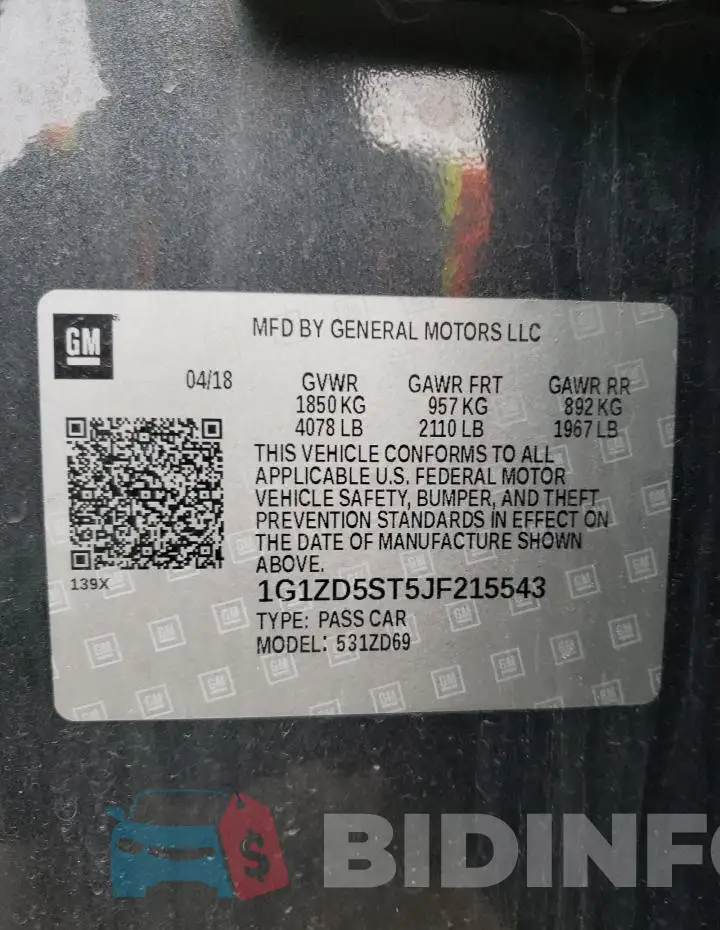 1G1ZD5ST5JF215543 Photo# 12