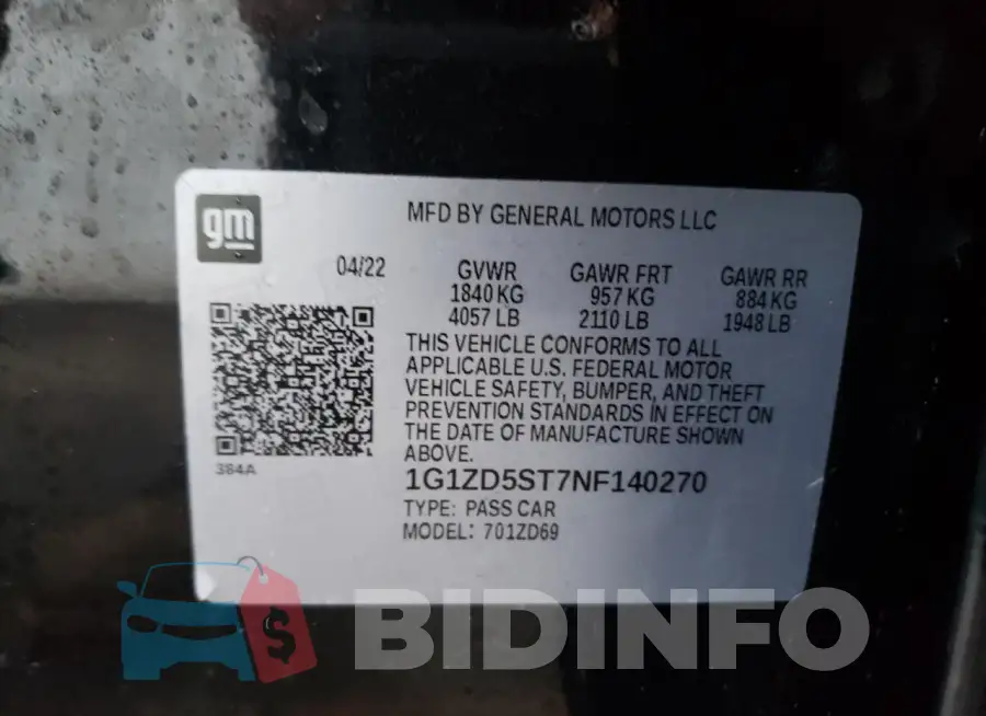 1G1ZD5ST7NF140270 Photo# 12