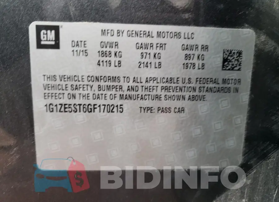 1G1ZE5ST6GF170215 Photo# 12