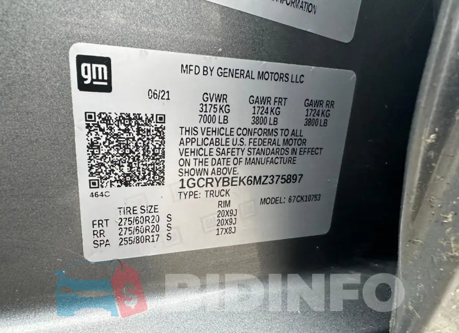 1GCRYBEK6MZ375897 Photo# 10