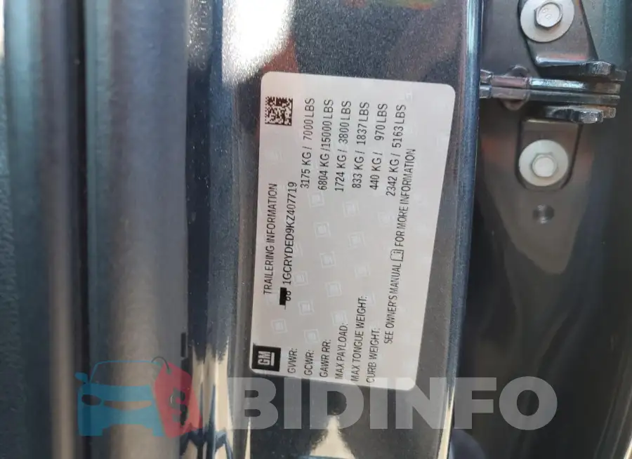 1GCRYDED9KZ407719 Photo# 12