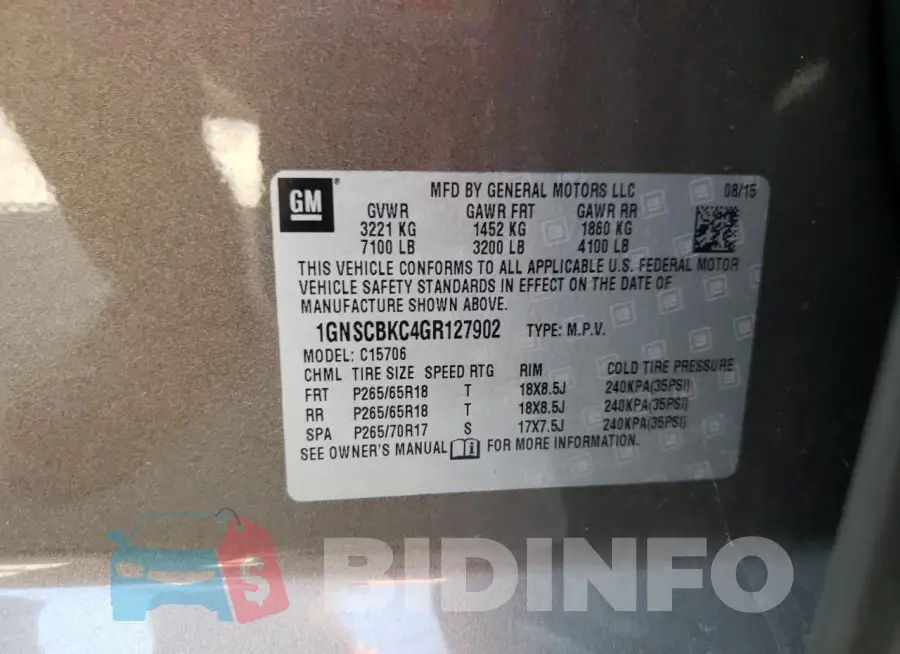 1GNSCBKC4GR127902 Photo# 13
