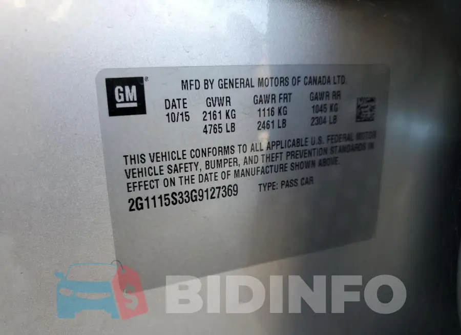 2G1115S33G9127369 Photo# 12