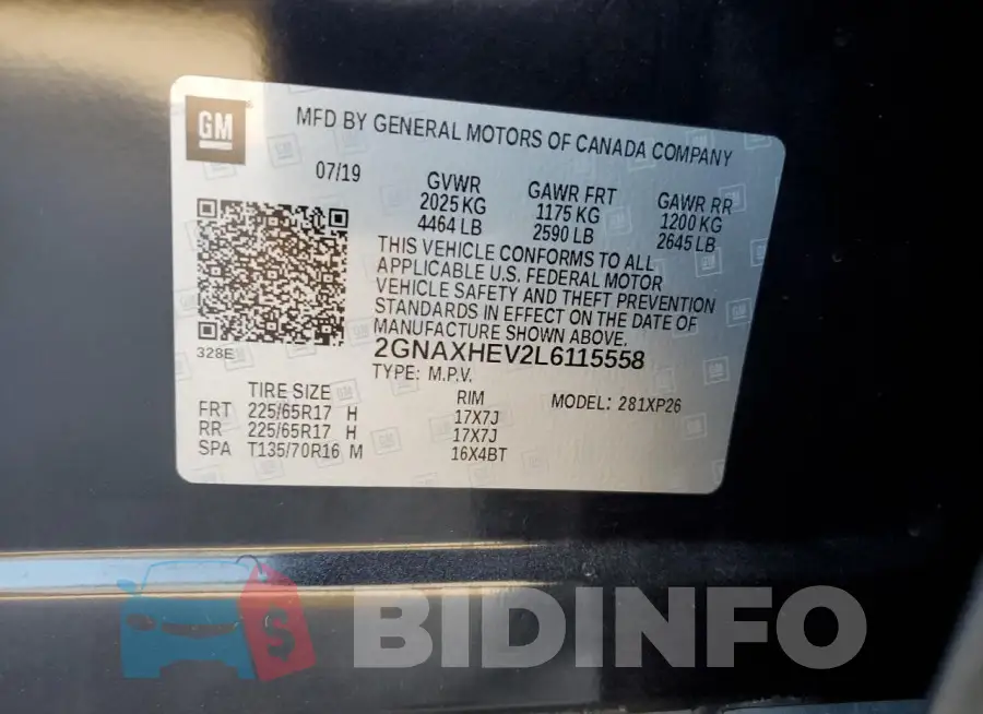2GNAXHEV2L6115558 Photo# 13