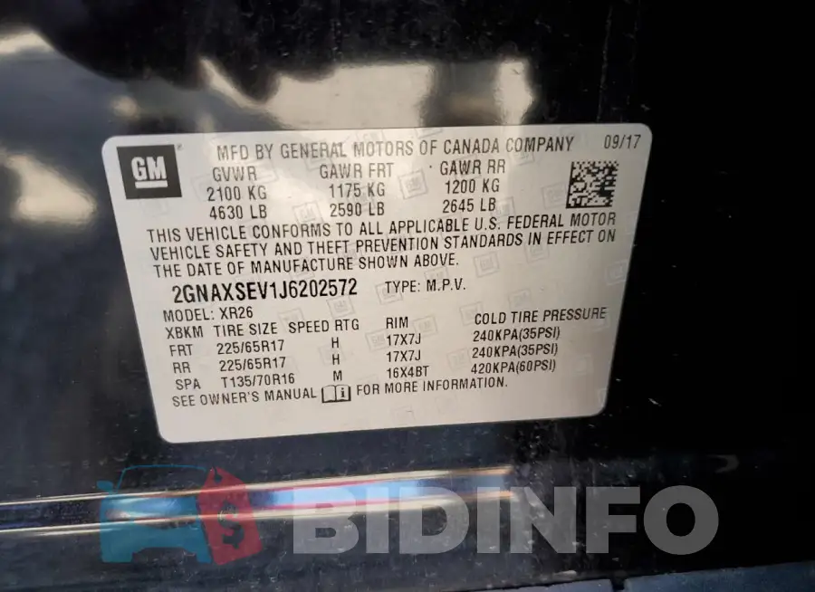 2GNAXSEV1J6202572 Photo# 10