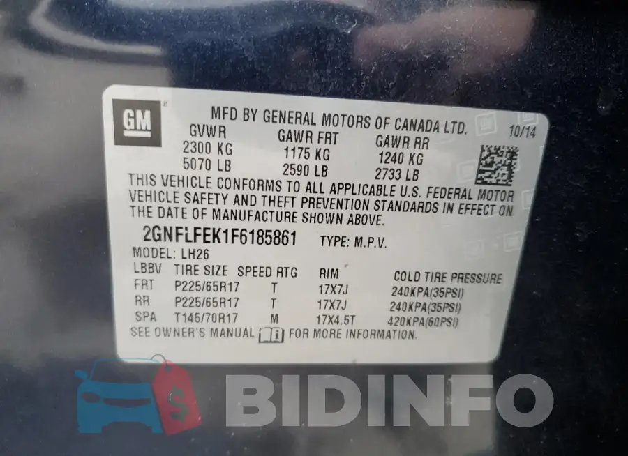 2GNFLFEK1F6185861 Photo# 12