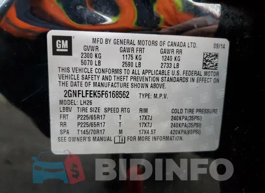 2GNFLFEK5F6168562 Photo# 13