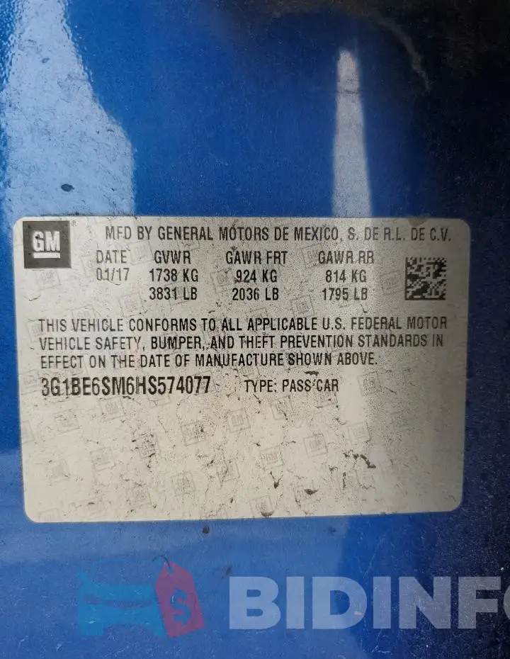 3G1BE6SM6HS574077 Photo# 13
