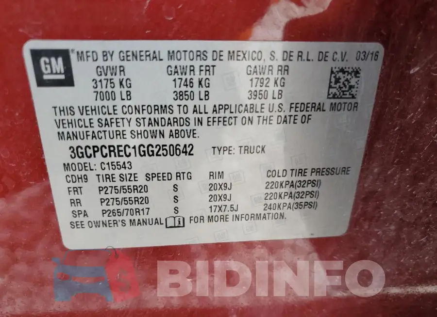 3GCPCREC1GG250642 Photo# 12