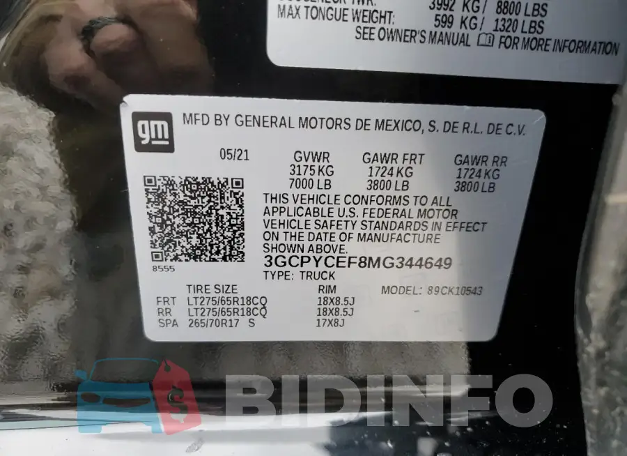 3GCPYCEF8MG344649 Photo# 12
