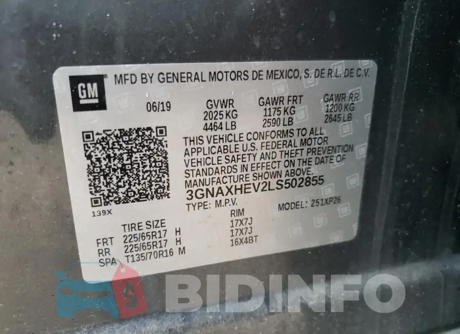 3GNAXHEV2LS502855 Photo# 13