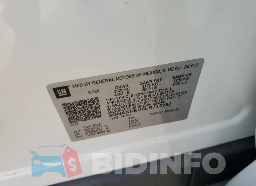 3GNAXHEV6LS713752 Photo# 13