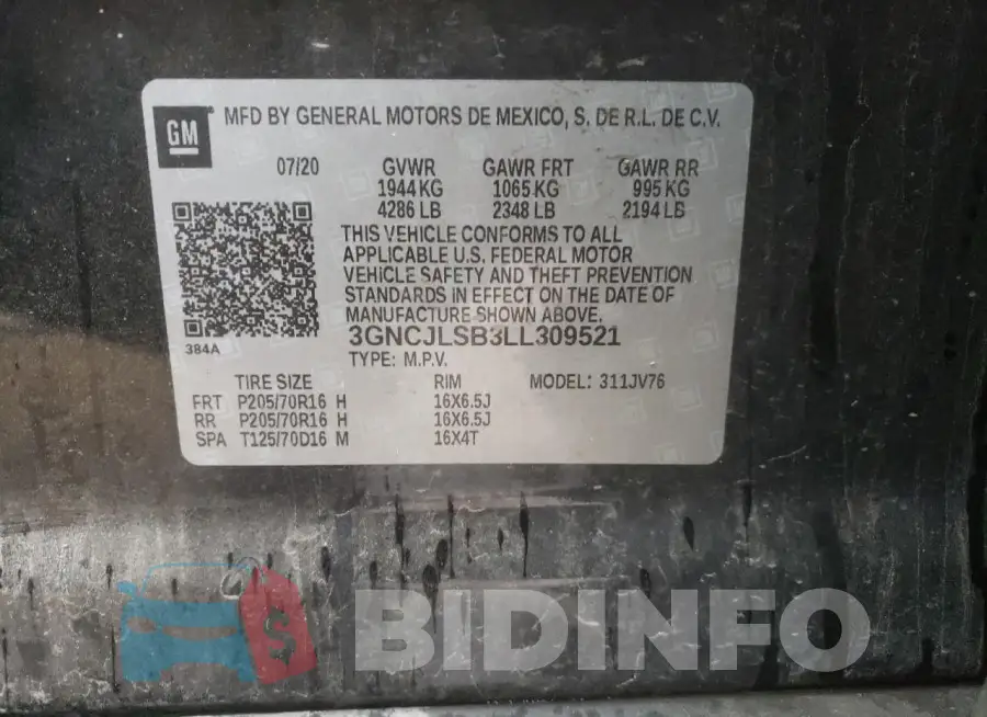 3GNCJLSB3LL309521 Photo# 13