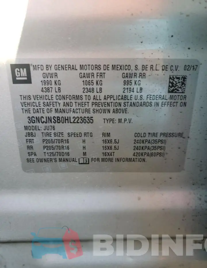 3GNCJNSB0HL223635 Photo# 12