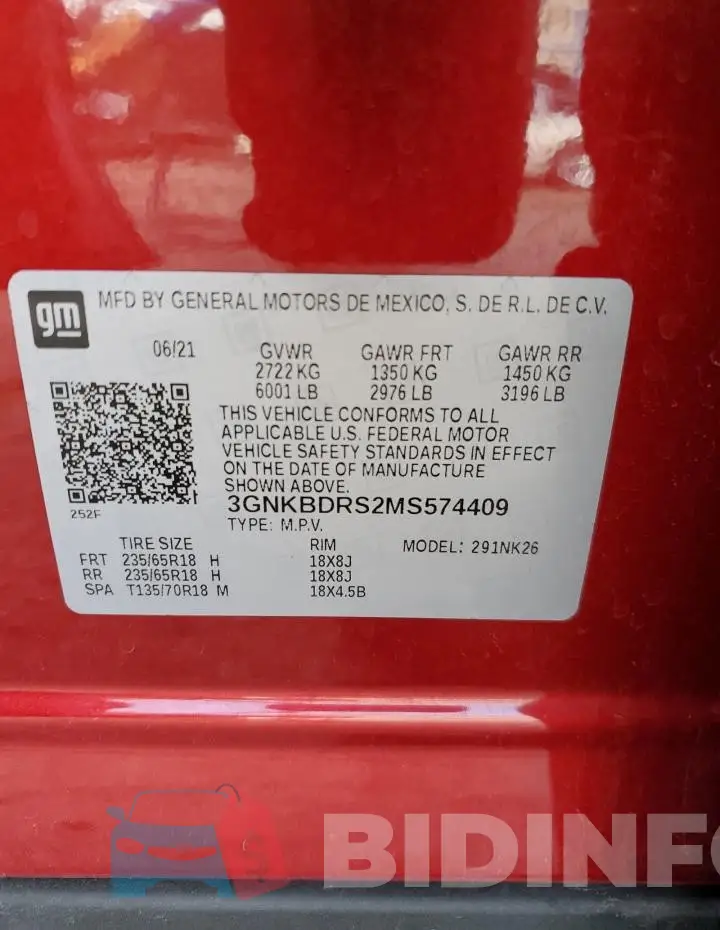 3GNKBDRS2MS574409 Photo# 12