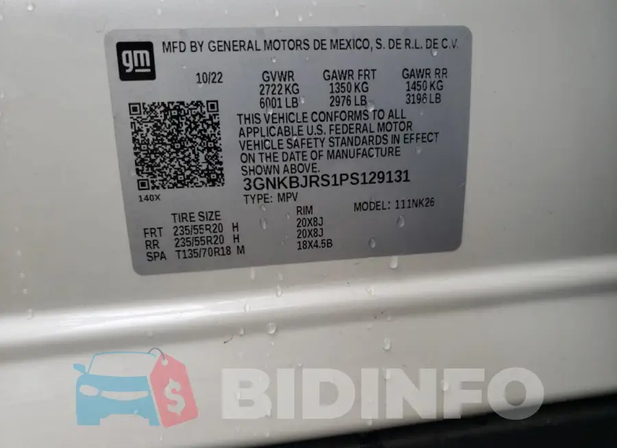 3GNKBJRS1PS129131 Photo# 13