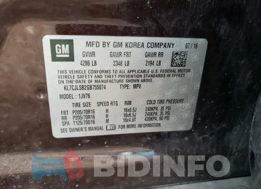 KL7CJLSB2GB755074 Photo# 12