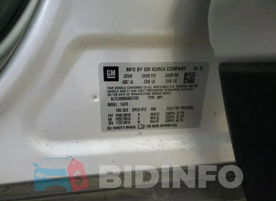 KL7CJNSB6GB557562 Photo# 13