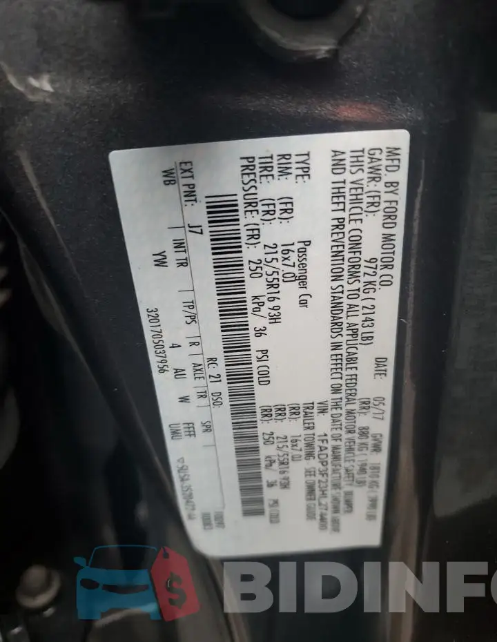 1FADP3F23HL274400 Photo# 12