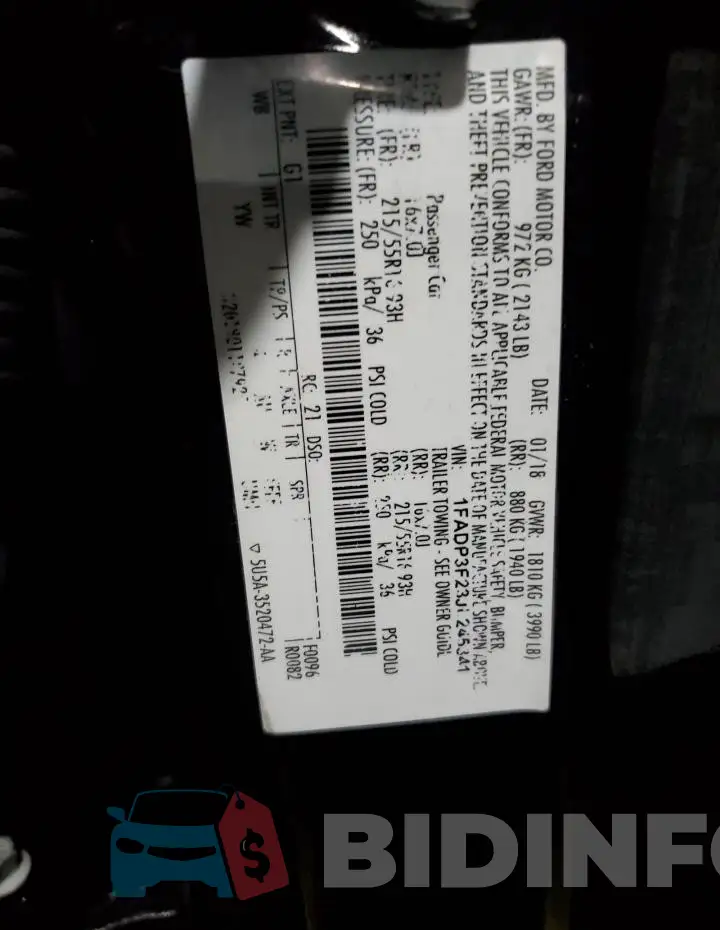 1FADP3F23JL245341 Photo# 12
