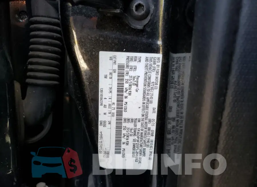 1FADP3F2XFL296262 Photo# 12