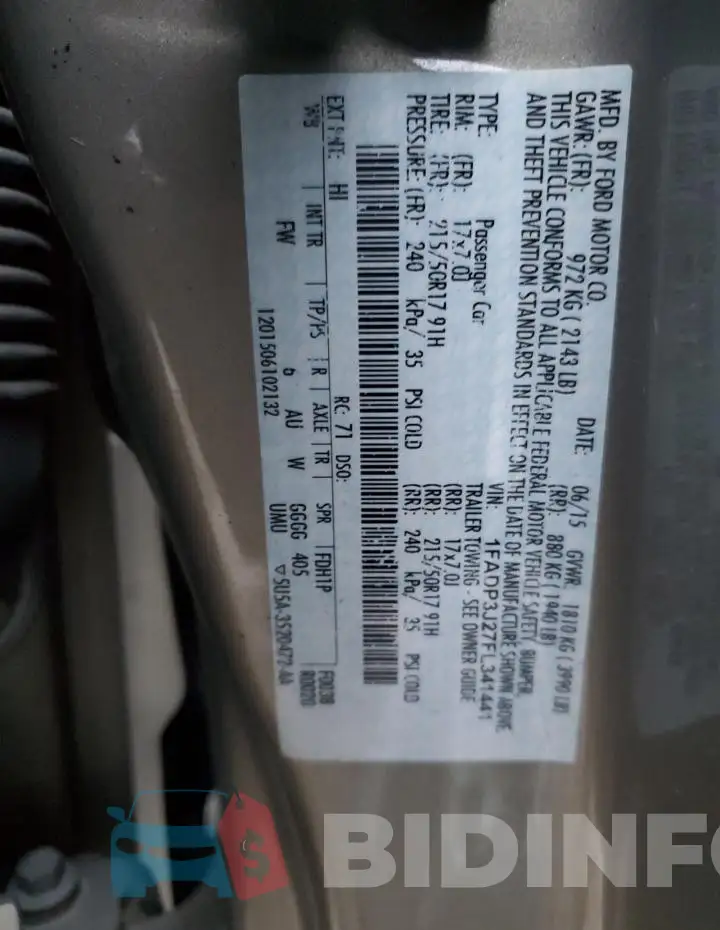 1FADP3J27FL341441 Photo# 12