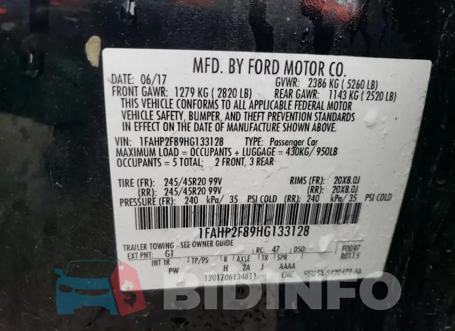 1FAHP2F89HG133128 Photo# 12