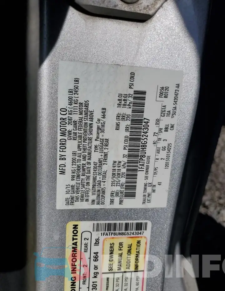 1FATP8UH8G5243047 Photo# 12