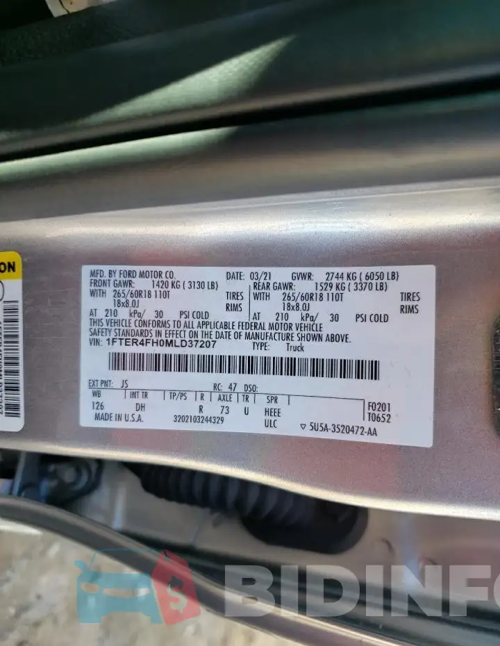 1FTER4FH0MLD37207 Photo# 12