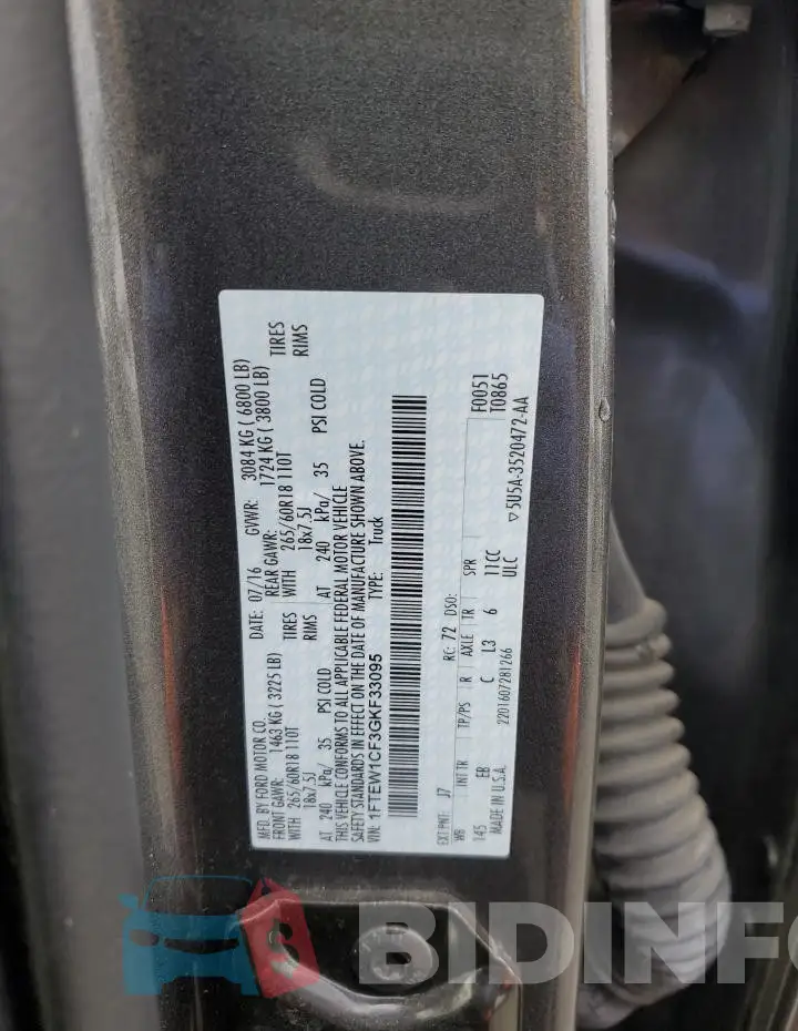 1FTEW1CF3GKF33095 Photo# 12