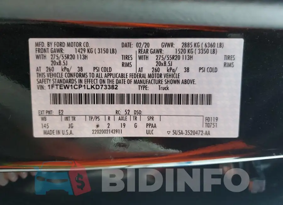 1FTEW1CP1LKD73382 Photo# 13