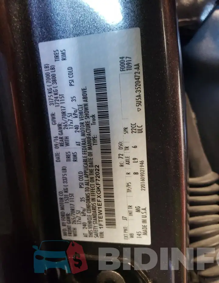 1FTEW1EFXGKF72022 Photo# 13