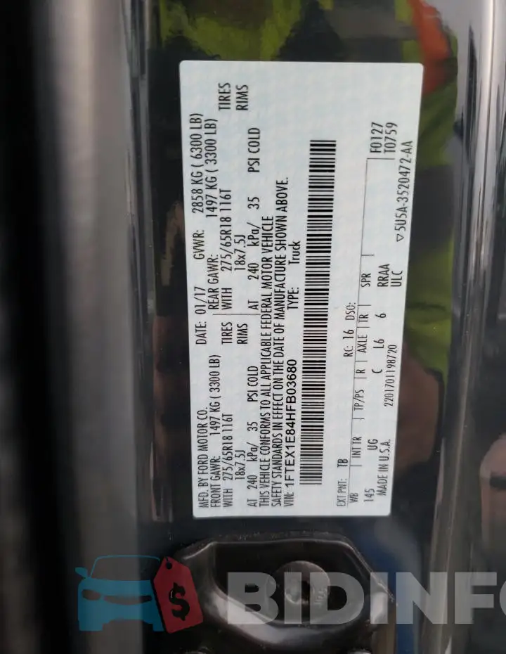 1FTEX1E84HFB03680 Photo# 12