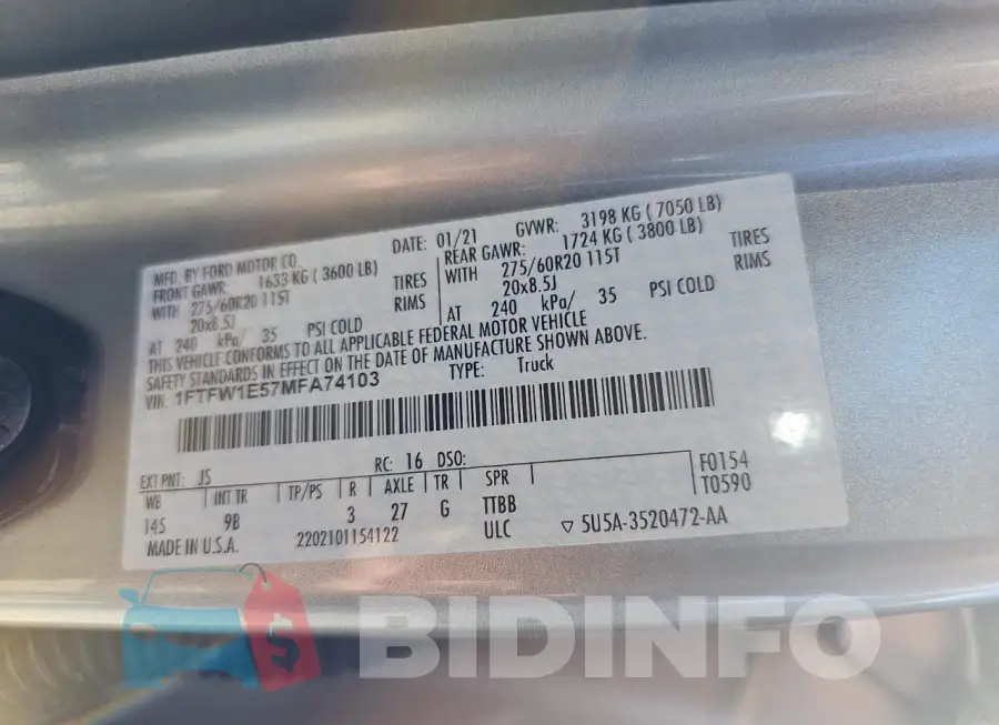 1FTFW1E57MFA74103 Photo# 10