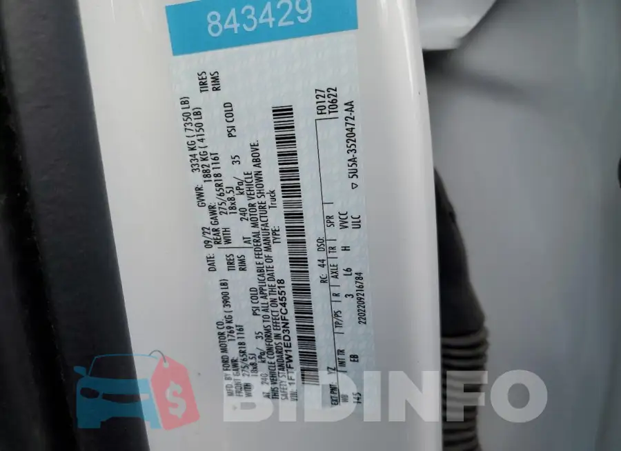 1FTFW1ED3NFC45518 Photo# 12