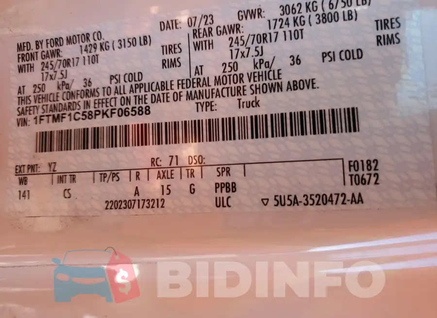 1FTMF1C58PKF06588 Photo# 12